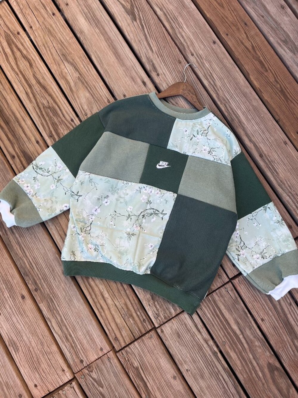 Nike upcycled patchwork crewneck